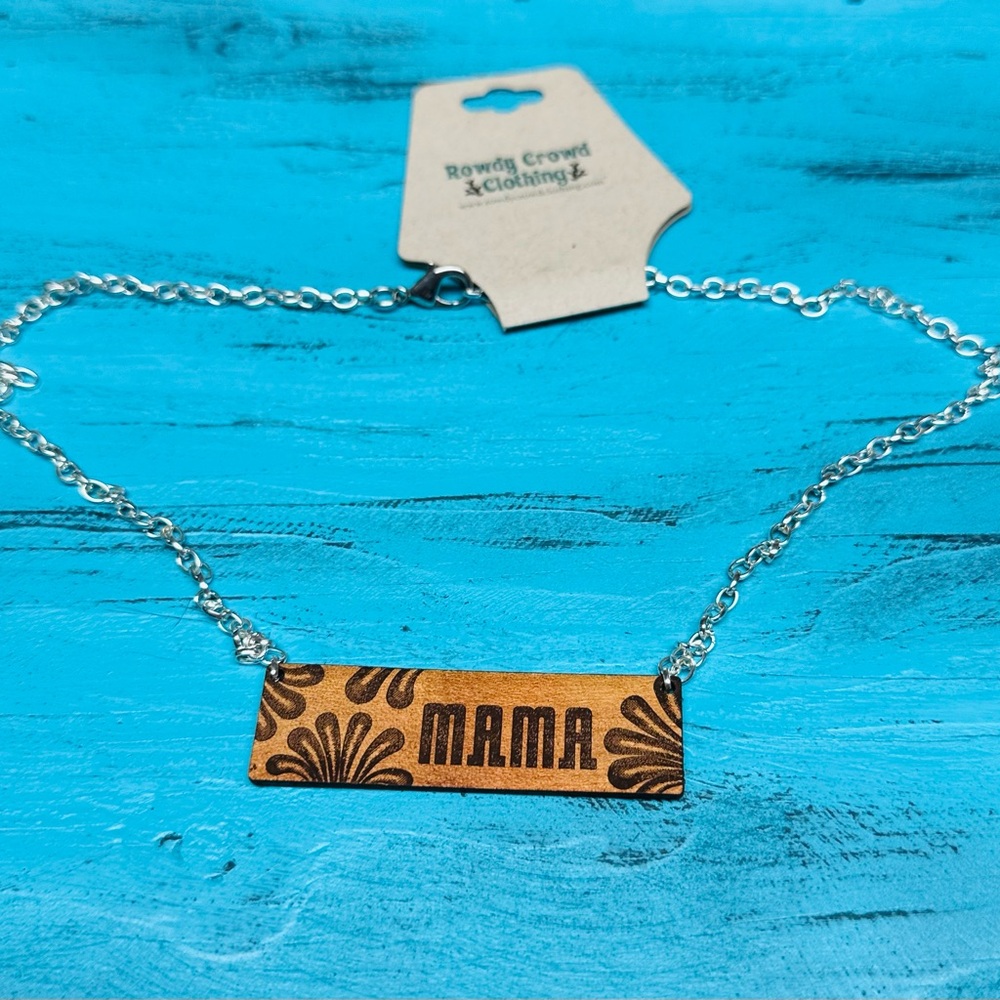 Leather Necklace- Mama